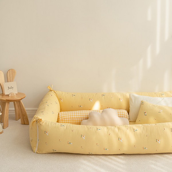 쉬즈홈 순면 가드 범퍼 쿠션 커버 + 솜 세트, 두잉 옐로우