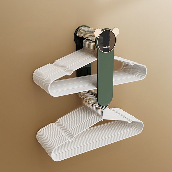구디푸디 옷걸이 정리 접이식 보관 거치대, 그린, 1개
