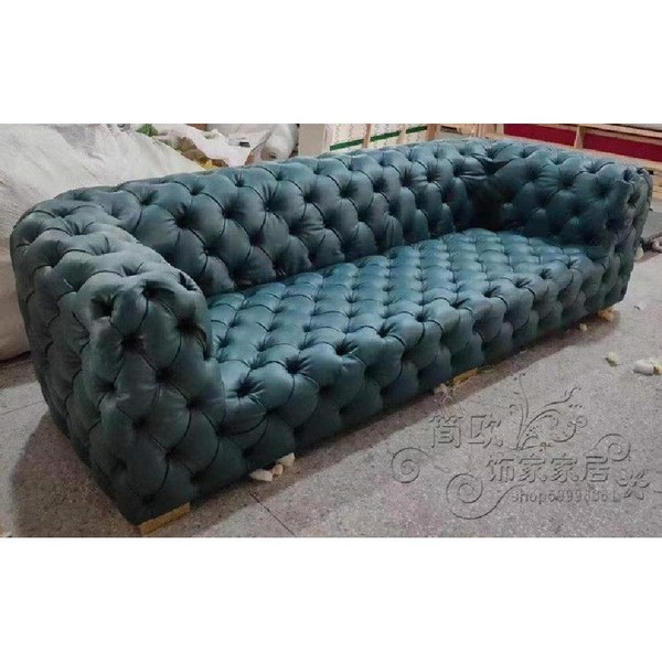 나뚜찌 쇼파 넓은 카우치 침실 우아미 이태리 패브릭 럭셔리, 싱글(전체 120 cm), 그린(방수 레더)