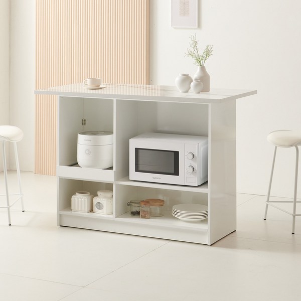  해피아이 매티 1200 1600 아일랜드식탁 홈바, 1200 오픈형 - 마블 화이트 