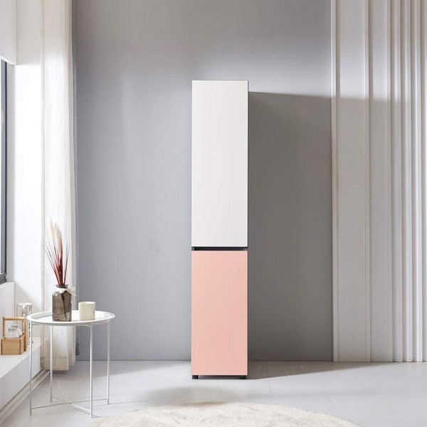  빌트라인 키큰 비스포크 2도어 틈새 주방수납장 350, 350 틈새수납장, 핑크 