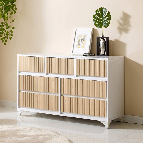  솔로리빙 브로디 1200 템바보드 와이드 3단 드레스룸 옷 서랍장, 그레이화이트 