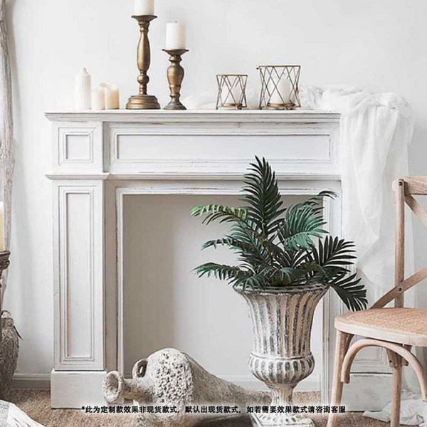  벽난로장식장 인테리어 벽난로콘솔 나무벽난로 앤틱, 올드화이트 길이 90 폭 20 높이 100 