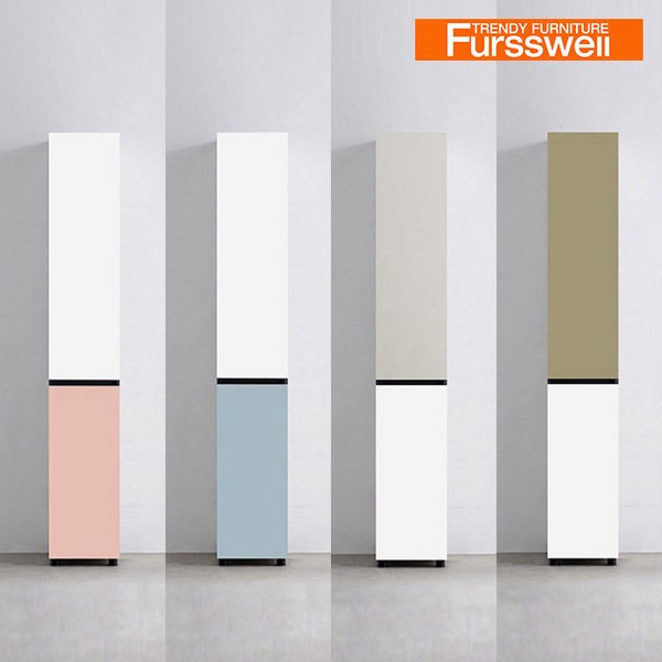 퍼스웰 로이드 냉장고틈새장 주방수납장.300 투도어(HA_064), 베이비핑크, 올리브