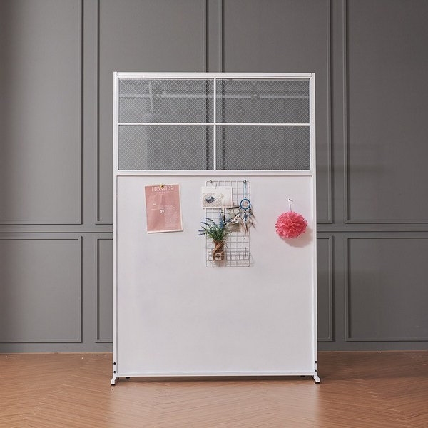  레트로하우스 틴우드 유리 철제파티션 1200 (스탠드), 화이트 