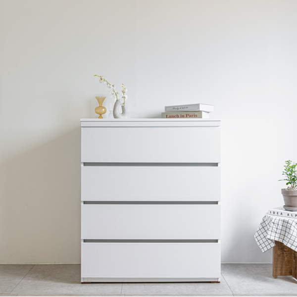  어레어 레온 4단 서랍장 800, 화이트 