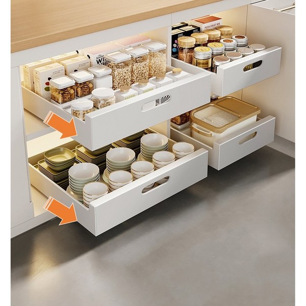 UNIQLUX 주방 서랍 슬라이딩 선반, 05.서랍 화이트 35cm F751, 색상
