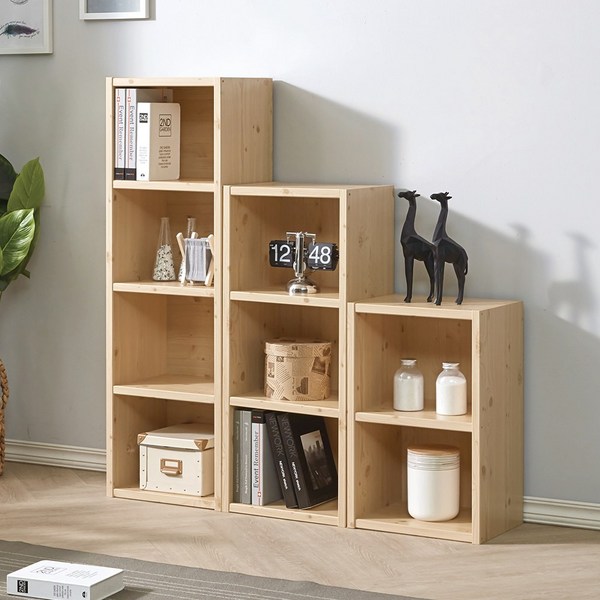 두께 24T 견고한 공간박스 낮은 책장 2단 3단 4단 책꽂이 이동식 칼라 수납 미니 박스 400 600, 워시