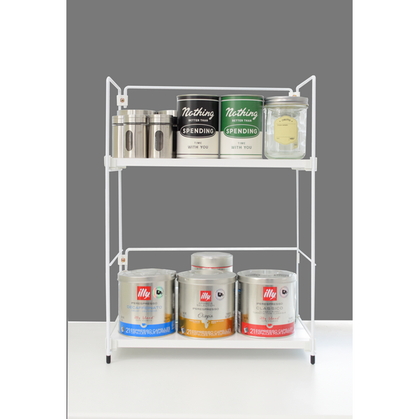  식탁 정리 맘마존 선반 미니 선반 화이트 2단 높이조절 가능, 2단 400D 