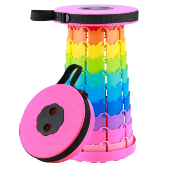  아베른 아코디언 캠핑 폴딩체어 레인보우, 진핑크 