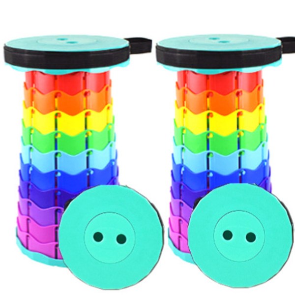  휴대용 접이식 자바라 의자, 2개, 레인보우 민트 