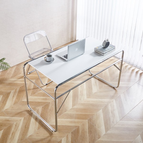 테라홈 클리어모던데스크 다용도 테이블 미드센추리 철제 책상 1200, 화이트