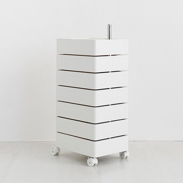 마켓비 BINGEURI 회전서랍 트롤리 7단, 화이트  5753.2681