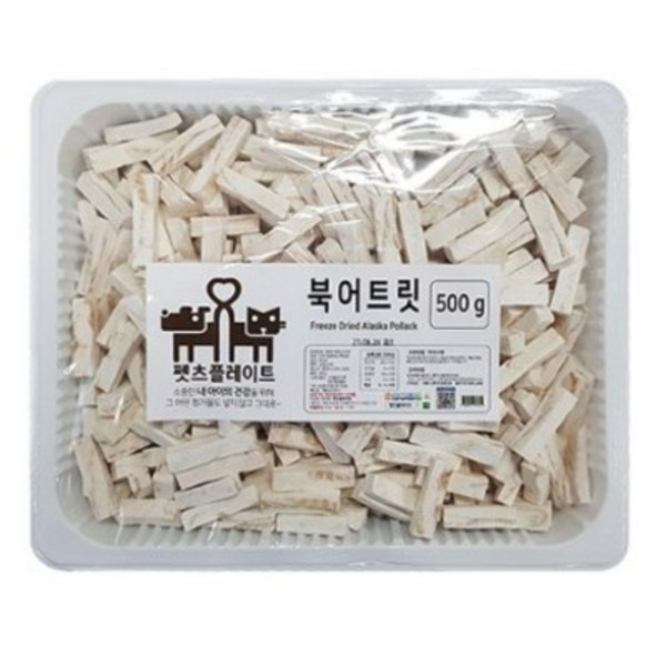 펫츠플레이트 동결건조간식 북어트릿(스틱) 500g