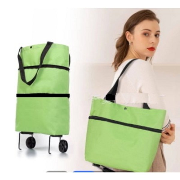 숄드백 카트 휴대용 장바구니 1+1 쇼핑카트, 오렌지1+1그린