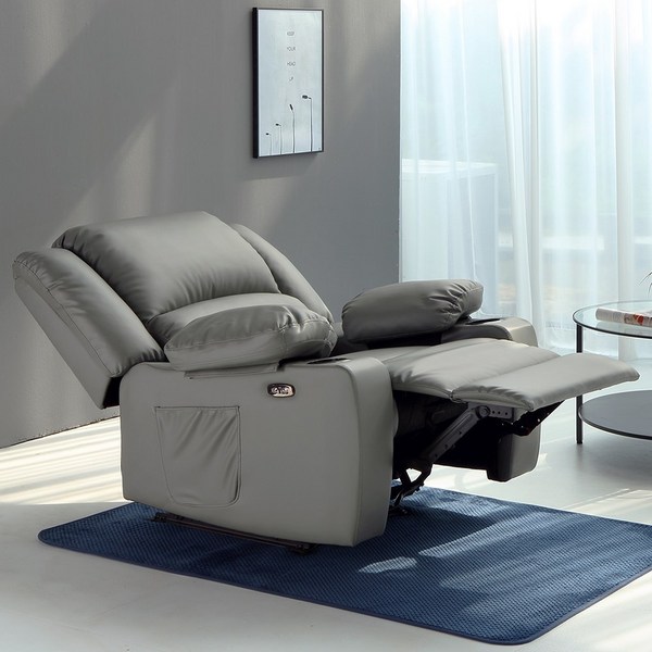 썬퍼니처 가구 1인용 전동 리클라이너 소파 7104 7108 5124 1668 1004 1005 가죽 USB 독립스프링 컵홀더 제로월 방문설치_부모님 선물, 7108 버튼식 그레이(5월중순경입고예정)