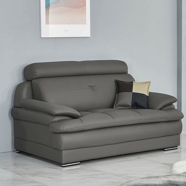 헤라 2인 가죽소파 (전국배송 제주도배송), 머드그레이