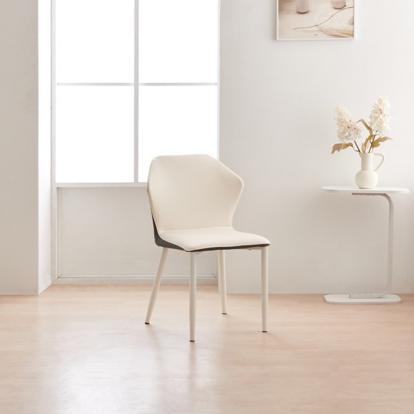 동서가구 델리 C형 식탁 의자 DF924325, 블랙, 아이보리