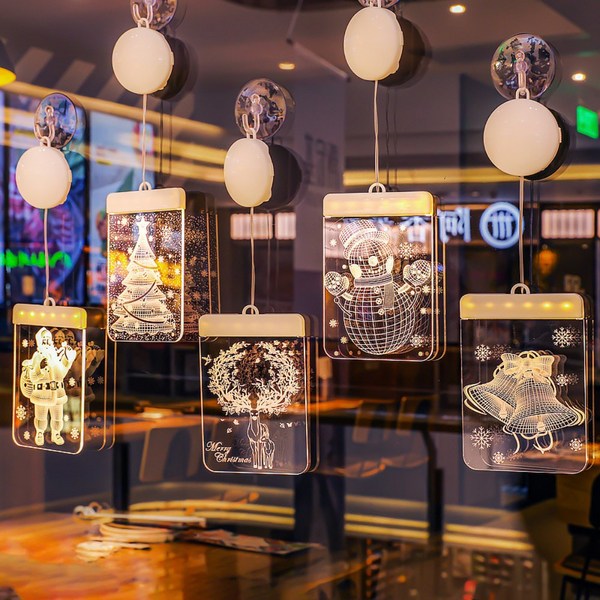 아크릴무드등 크리스마스 장식 부착형 조명 벽트리 눈사람 붙이는조명 인테리어led 카페인테리어, 03) 크리스마스led 벨, 1개