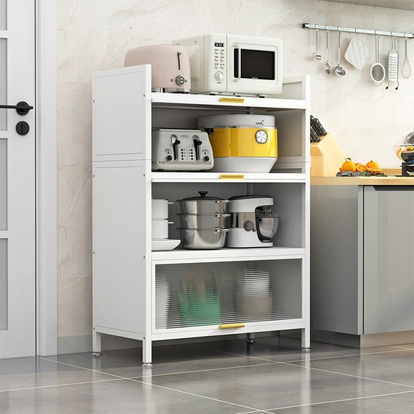 스피세프 주방 수납장 전자렌지 밥솥 부엌 철제 수납 가구, 흰색