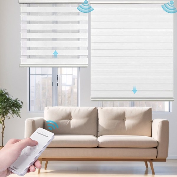 무선 전동 내츄럴 콤비 블라인드 커튼 버티컬 