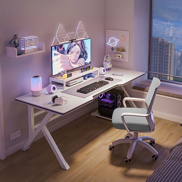  (K타입) 펜타 올인원 게이밍 책상 데스크 1인용 컴퓨터 노트북 블랙 화이트 