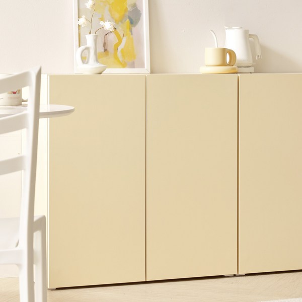 룸앤디 모노 2단800 2도어 E0등급 LPM 높은 다용도 슬림 선반 수납장, 모노 2단800_버터
