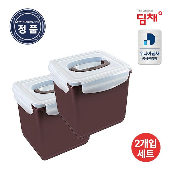  딤채 김치통 정품 5.5L WD001108 생생용기 김치냉장고 전용 김치용기, 2개입 