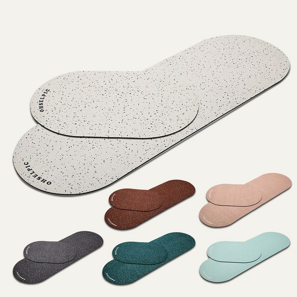 오셀픽 2종세트 오브제 빨아쓰는 규조토 발매트, 1세트, 크림