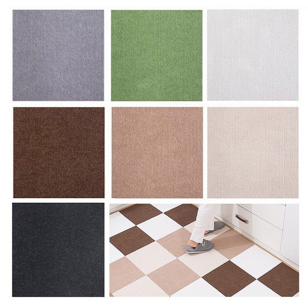  비접착 카펫타일 조각타일매트 간편셀프시공 베란다 거실 바닥매트 강아지슬개골매트 30*30cm 5장, 30cm타일매트 아이보리, 5개입 