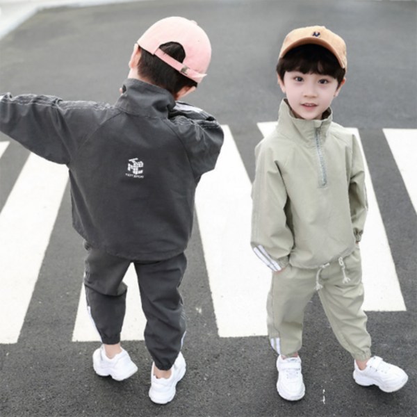  TR-02 아동 카키 집업 트레이닝복 SET 남여공용 아노락 시보리 운동복 