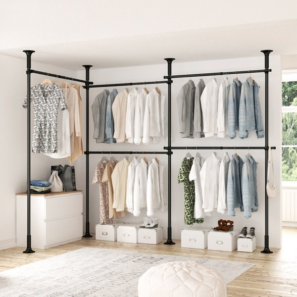  리우리빙 튼튼한행거 38mm M사이즈 블랙/블랙앤화이트, 리우리빙 튼튼한행거 5단 블랙 M 