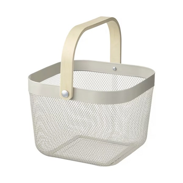  이케아 RISATORP 리사토르프 철망 철제 과일 바구니, 비카 베이지, 1개 