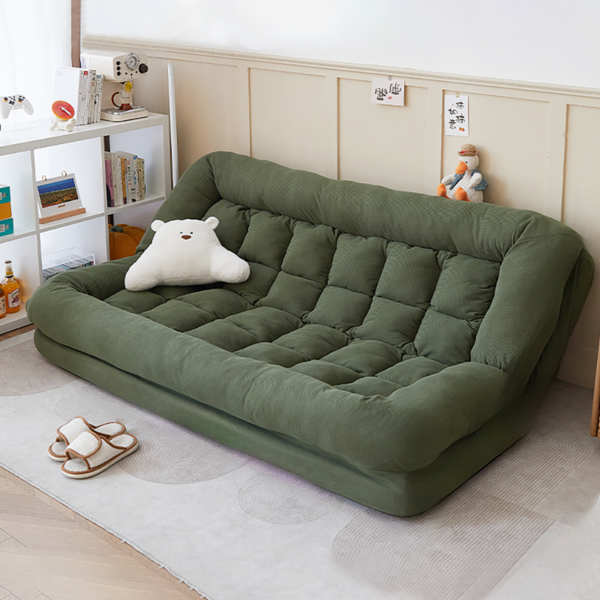 홈피릿 푹신한 침대 쇼파 접이식 베드 가구 2인용 좌식 간이 거실 미니 원룸 폴딩 소파, I.다크 그린 180x130x35cm