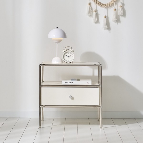 솔리드500협탁 미드센츄리협탁 미드센츄리모듈 철제모듈, 화이트, 1개