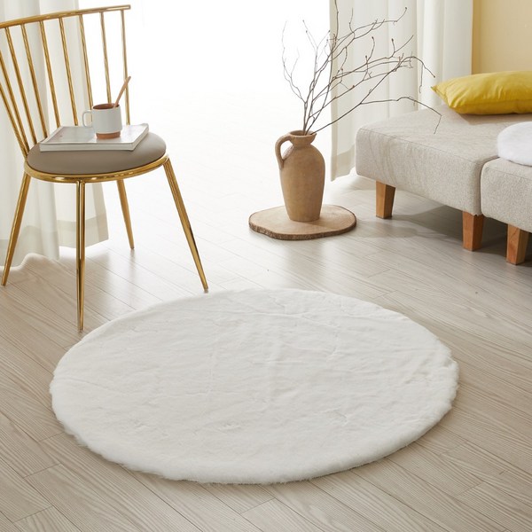  몽퀘어 양털 에코퍼 원형 러그 