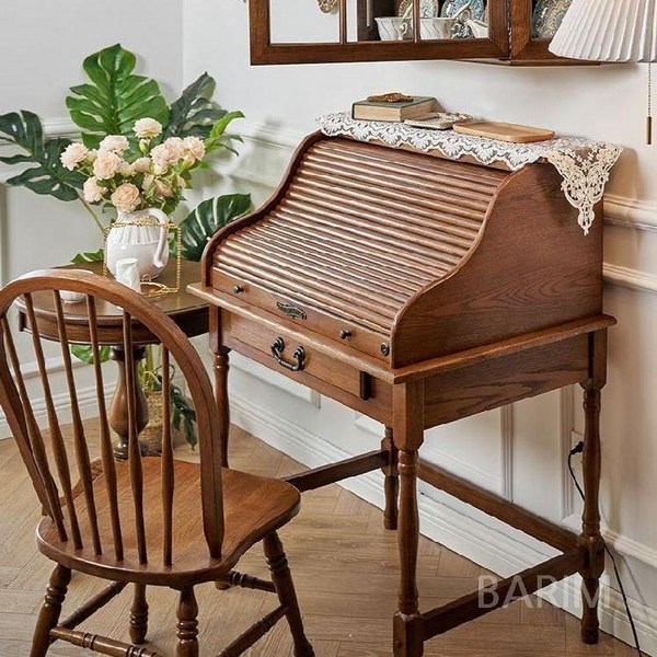 앤틱 콘솔 송민호책상 화장대 피아노책상 뷰로데스크 프렌치 우드, 직접조립, 월넛