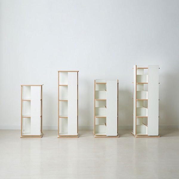 나산가구 회전책장, LPM 400 4단, 크림화이트