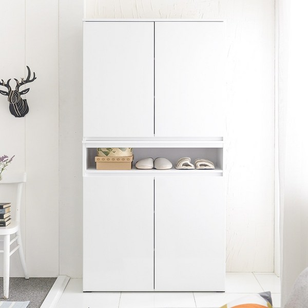 디오 대형 1단 신발장 800 현관장 아파트 원룸 사무실 키큰 선반 수납장, 화이트