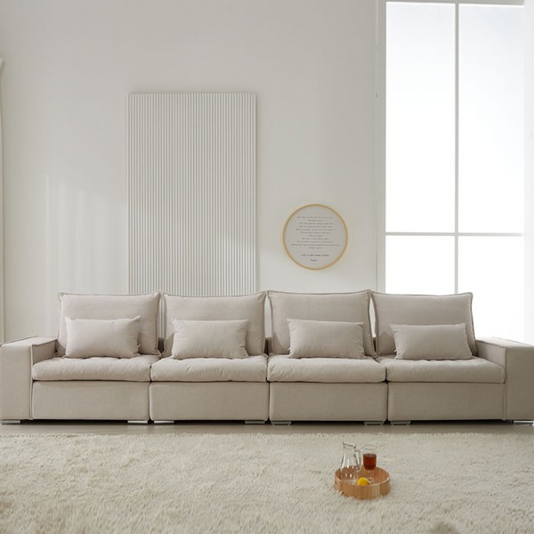 오피스엔홈 모노그램 6인 구스 조야 패브릭 모듈 소파 생활방수, 모노그램 6인 소파