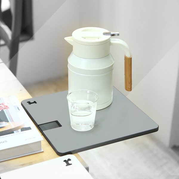  런메이크 확장형 보조테이블 책상연장 협탁 S, 그레이 