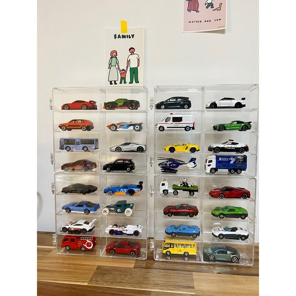  스테이업 토미카진열장 정리대 자동차장난감 장식장 정리함 미니카 수납장 투명, 1개 