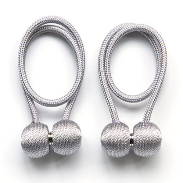  건코몰 프리미엄 원형 마그네틱 자석 커튼 홀더 고정 정리 스트렙 볼, 2개, 그레이 