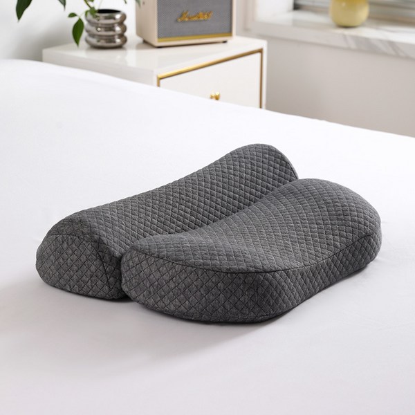 ANYOU 잠자리용 경추베개 메모리 코튼 견인 목베개 소프트 통기 베개, 1개, 그레이