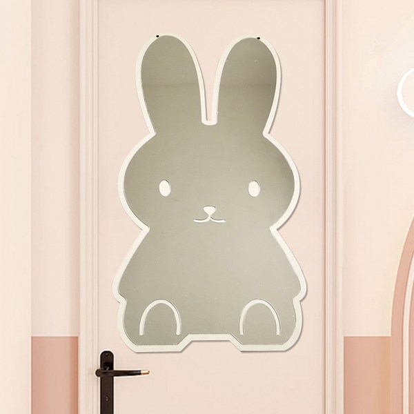 아크릴거울 안전거울 욕실 벽, 미소토끼35x25cm