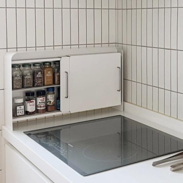 심플리 철제수납장 디귿 철재 슬림 수납장 슬라이드 슬라이딩 약 미닫이 멀티 슬림장, 540mm, 1개, 화이트