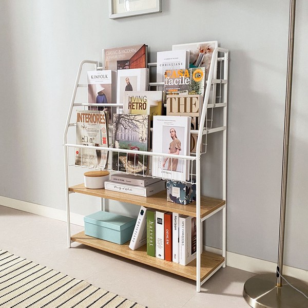  키모 철제 전면 책꽂이 거실 선반 책장 800 