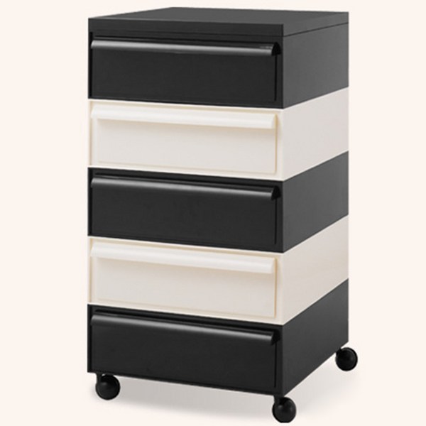 아우스 이동식 책상서랍장 사무실 컴퓨터 수납서랍장 1단 2단 3단 4단 5단, 5개, 혼합 색상-D