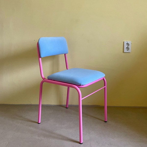 텐더 핑크라인 의자 카페 레트로 감성 인테리어 체어 원체어, 5.Blue Stripe [블루스트라이프], 1개