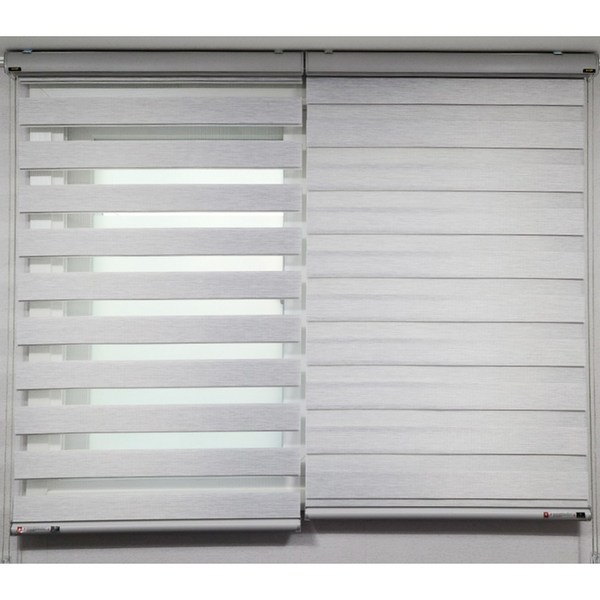  위즈덤 국내제작 럭셔리 라이트그레이 우드룩 콤비블라인드 도톰하고 세련된 디자인 햇빛 차단 OK 브라인드/커튼/커텐 